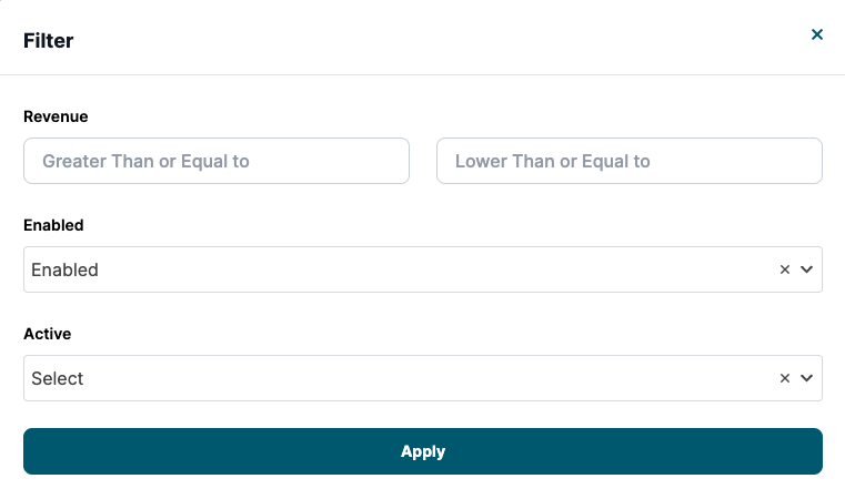 Filtering for Business Units